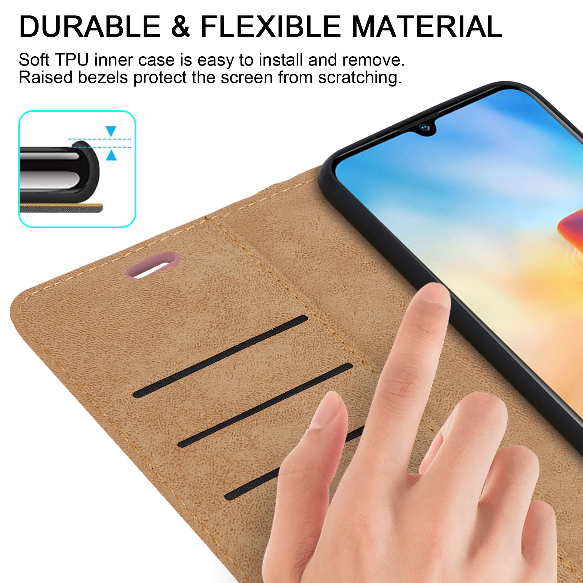 Per Blackview A80 custodia in pelle, chiusura magnetica, design a libro