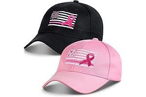 Pink Ribbon Baseball Cap Set: Support Breast Cancer Awareness