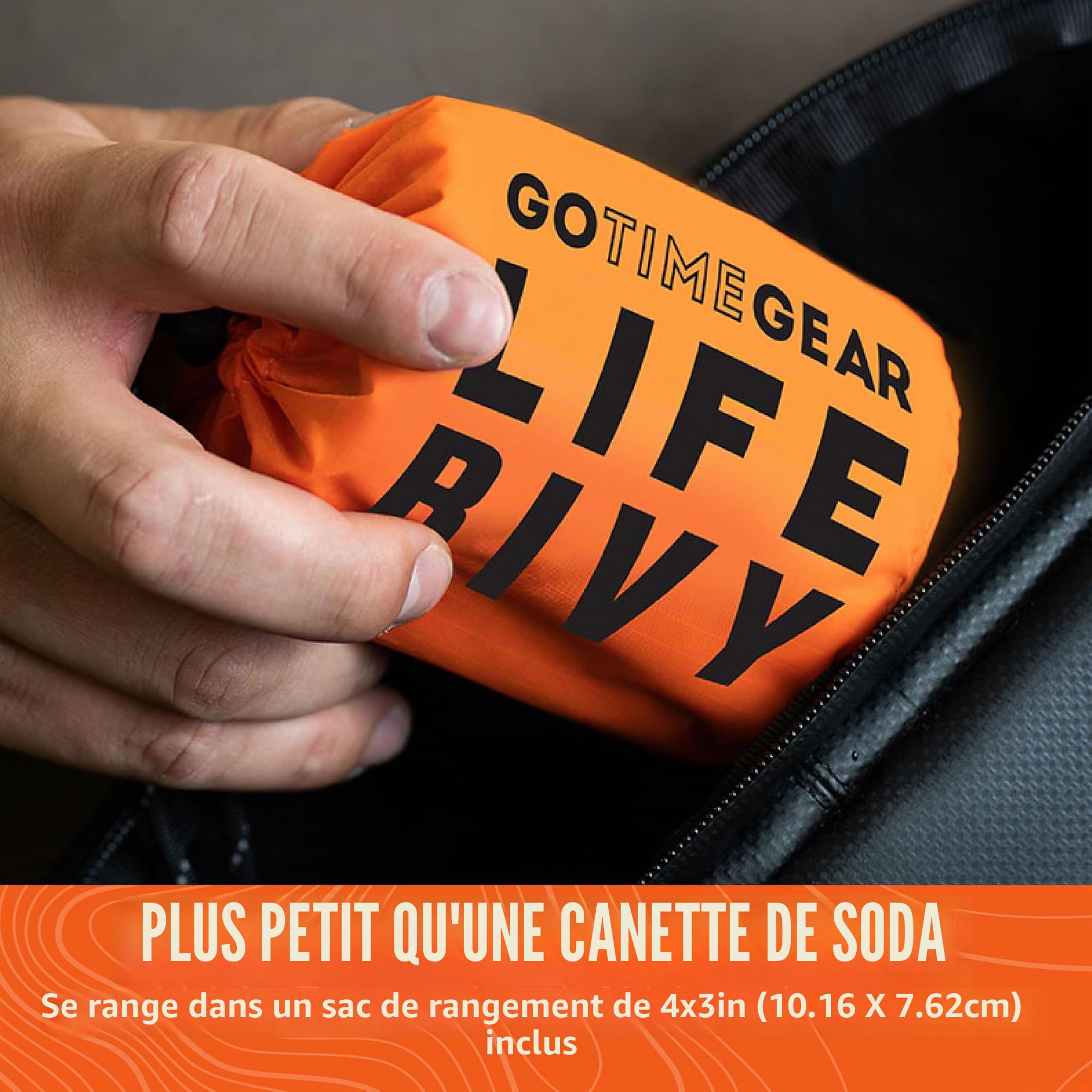 Go Time Gear Tente de survie d'urgence – Tente d'urgence pour 2 personnes – Utilisation comme tente de survie, abri d'urgence, tente tube, bâche de survie – Comprend un sifflet de survie et une