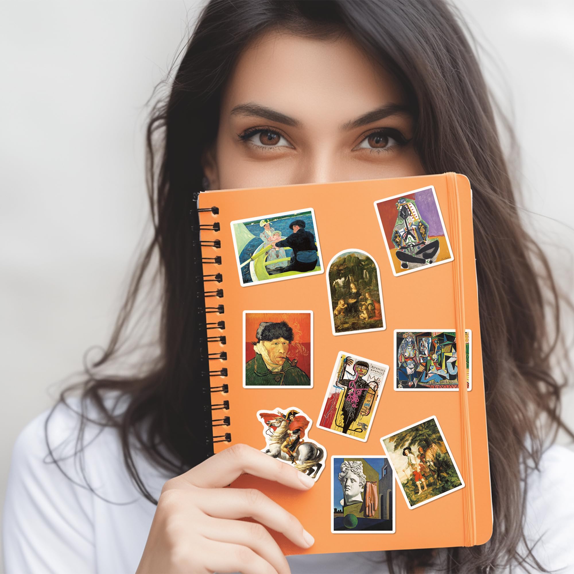 Calcomanías de arte retro para adultos y adolescentes, famosas calcomanías de pintura al óleo estéticas para botella de agua y laptop, 100 calcomanías de vinilo impermeables, regalos para