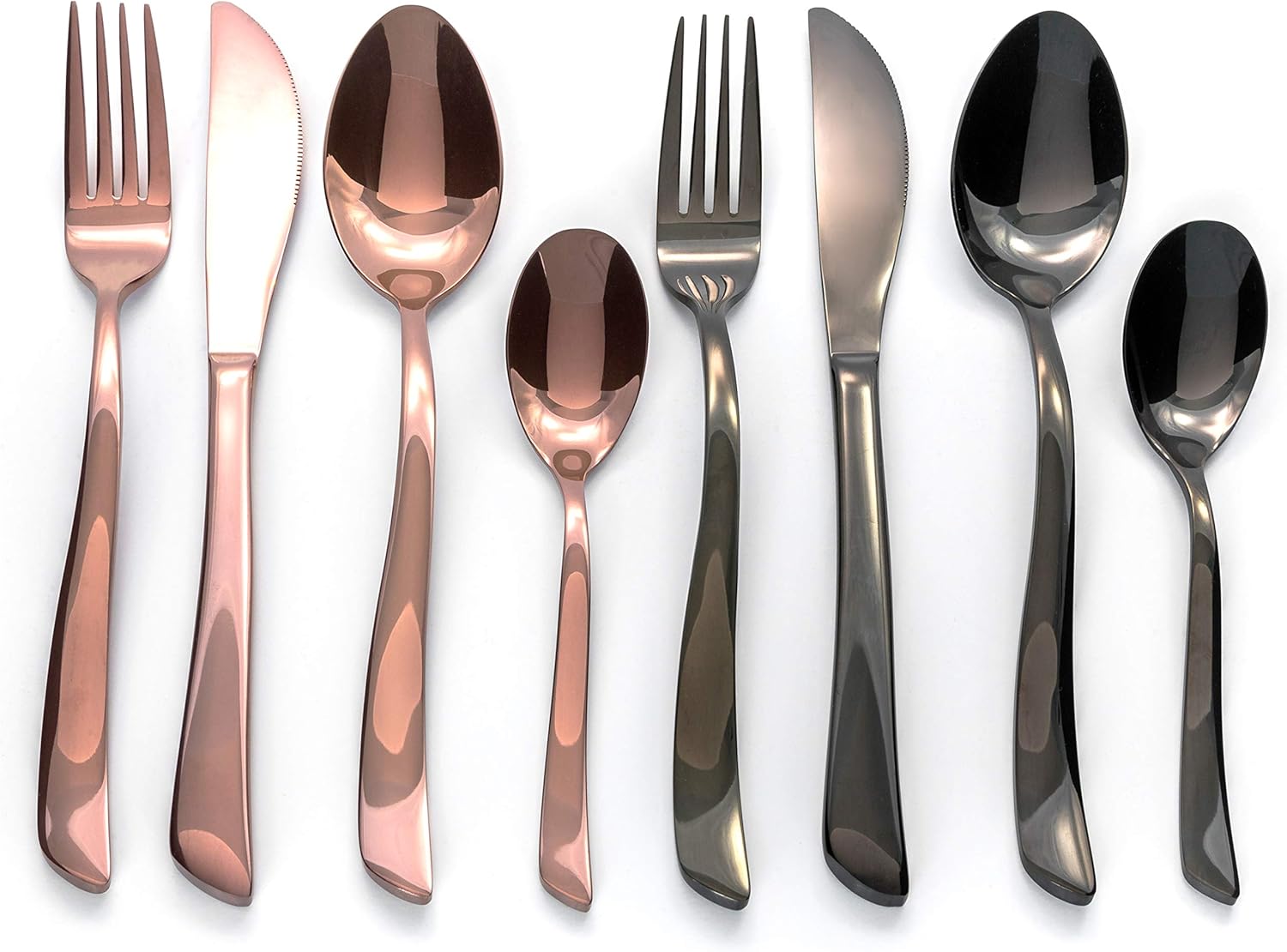 Exсluѕіvе Dіѕсоunt 60% Prісе Elegant Portable Utensils - High Quality Stainless Steel Flatware with Neoprene Case - Cutlery Sets To Go - Reusable, Durable and Eco Friendly - Set of 2 (10 Pieces) - Black and Rose Gold Silverware