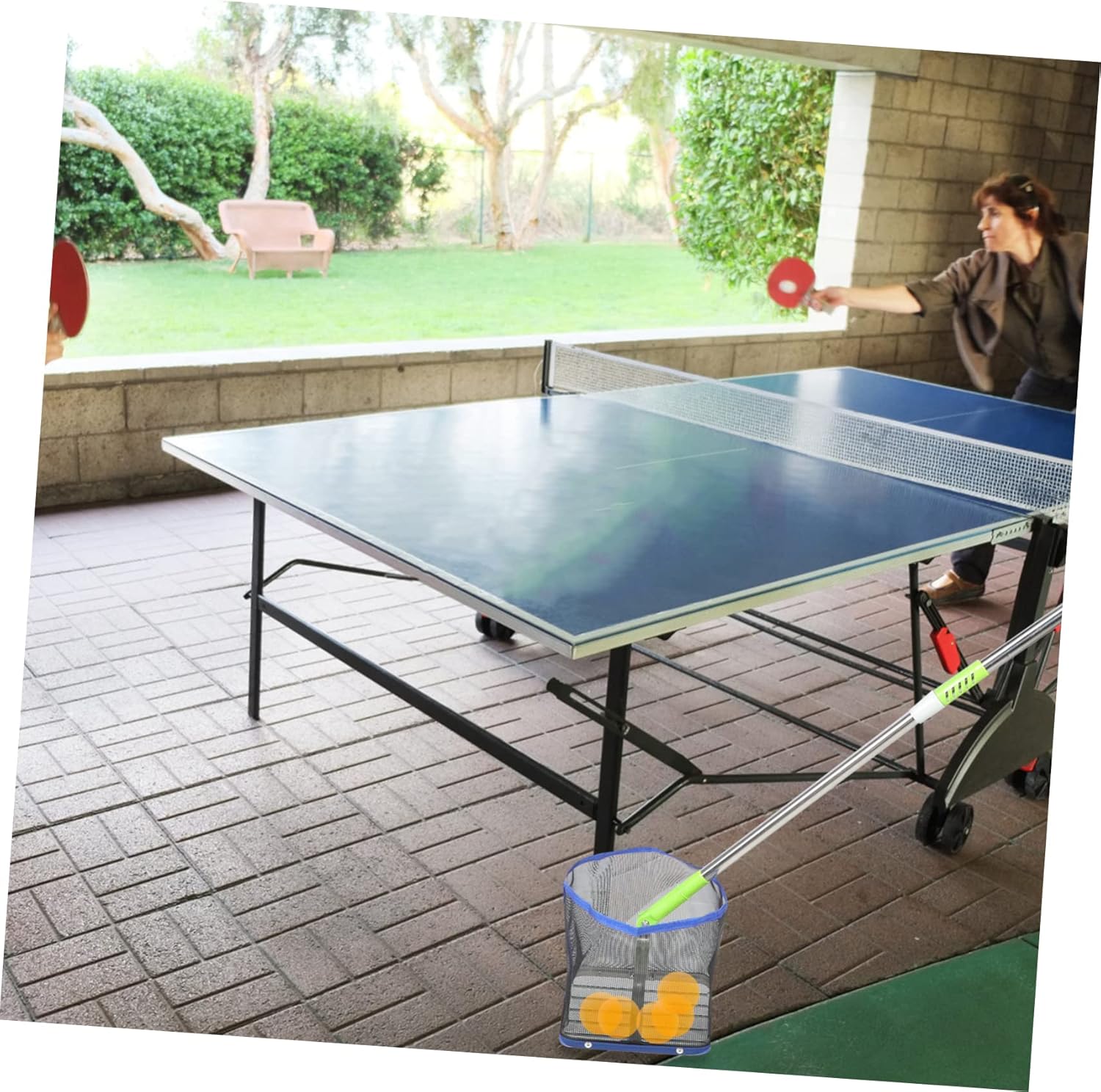 Homoyoyo Table Tennis Ball Picker Pro Tools Adjustable Hand Grip Vessel Tools Pong Balls Retriever Tennis Basket Table Tennis Net Bag Adjustable Handle Catcher -Pong Picker