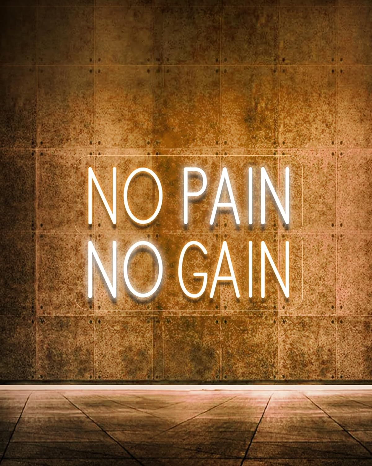 NO PAIN NO GAIN LED Neon Sign for Wall Decor, Neon Lights Party Decorations, USB Powered Switch Neon Lights Lighting Adjustable for Office, Gym Man Cave, Gamer Room Decor (Yellow&White)
