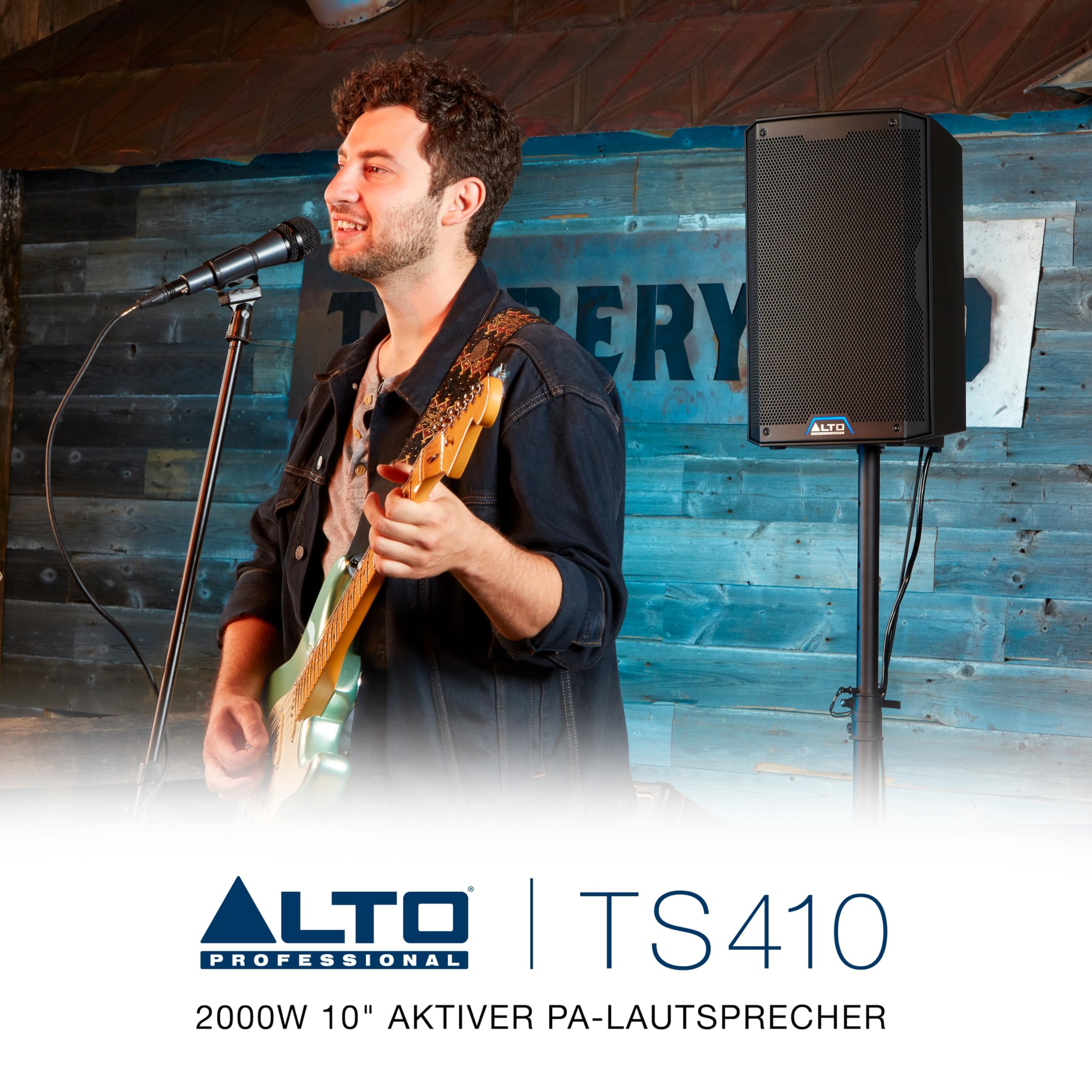 ALTO TS410 2000 Watt 10-Zoll Aktiver PA-Lautsprecher mit 3-Kanal Mixer, Bluetooth-Streaming, Drahtloser Lautsprecherkopplung, DSP App
