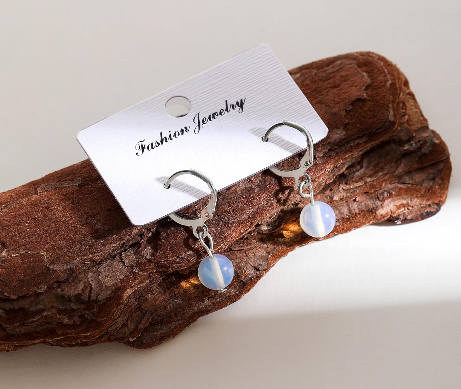 Healing Natural Stone Earrings for Women Real Crystal Turquoise Moonstone Lapis Lazuli Amethyst Black Obsidian Ball Drop Dangle Hoop Earring Gemstone Jewelry for Women - Image 2