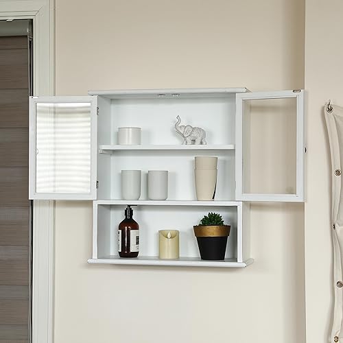 Miniatura 6 de COLLECTIVE HOME - Gabinete de almacenamiento, gabinete organizador de pared de 24 pulgadas, gabinete de baño de madera maciza con 2 puertas, ya