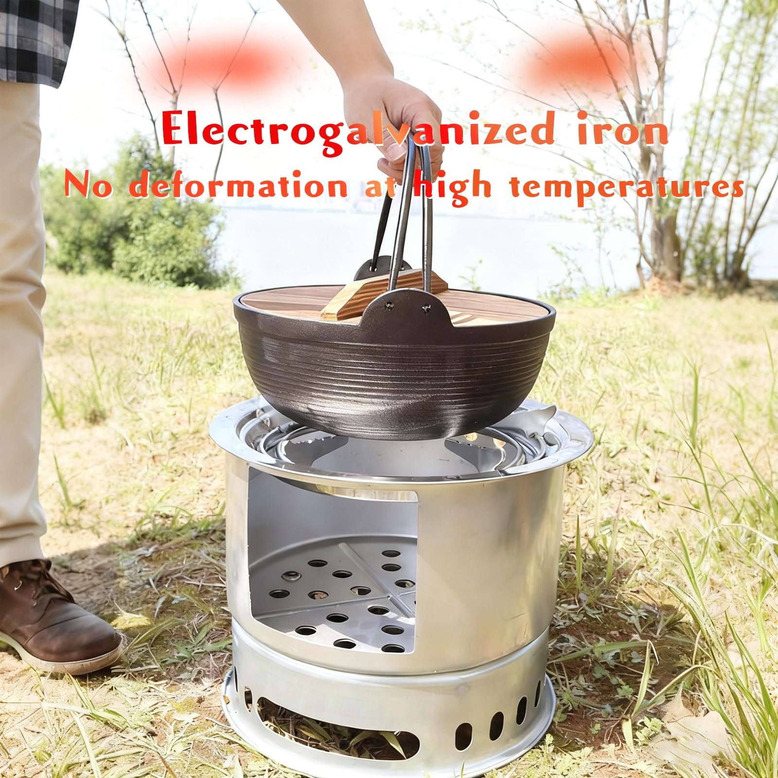 Grillkamin Anzündkamin Gartenkamin Grillkohle Anzündkamin mit Aufbewahrungstasche Perfekt for Rucksackreisen Einzelcamping Zeltheizung Kochen im Freien