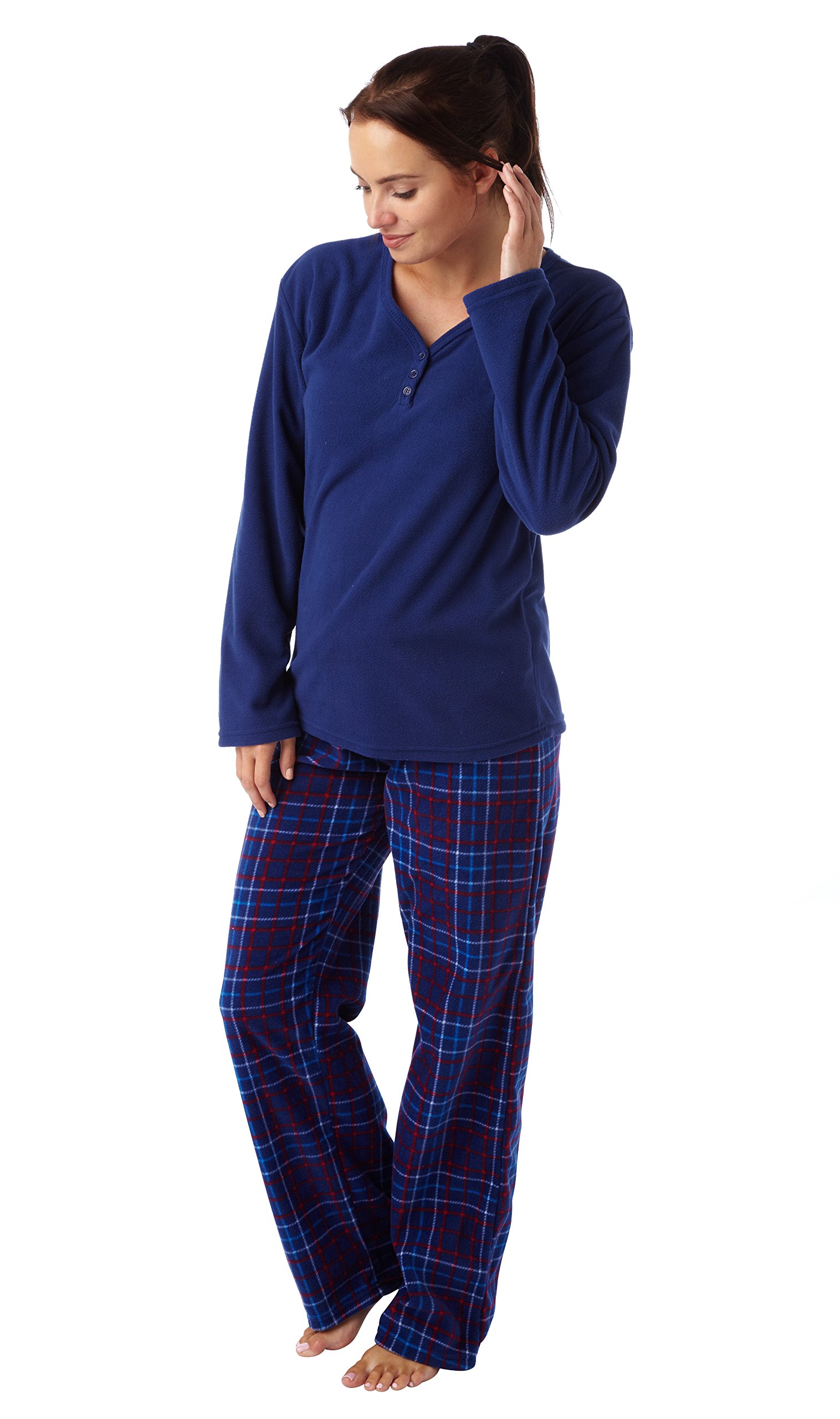 Best Deals DirectLadies Fairisle or Check Print Long Sleeve Fleece Pyjamas