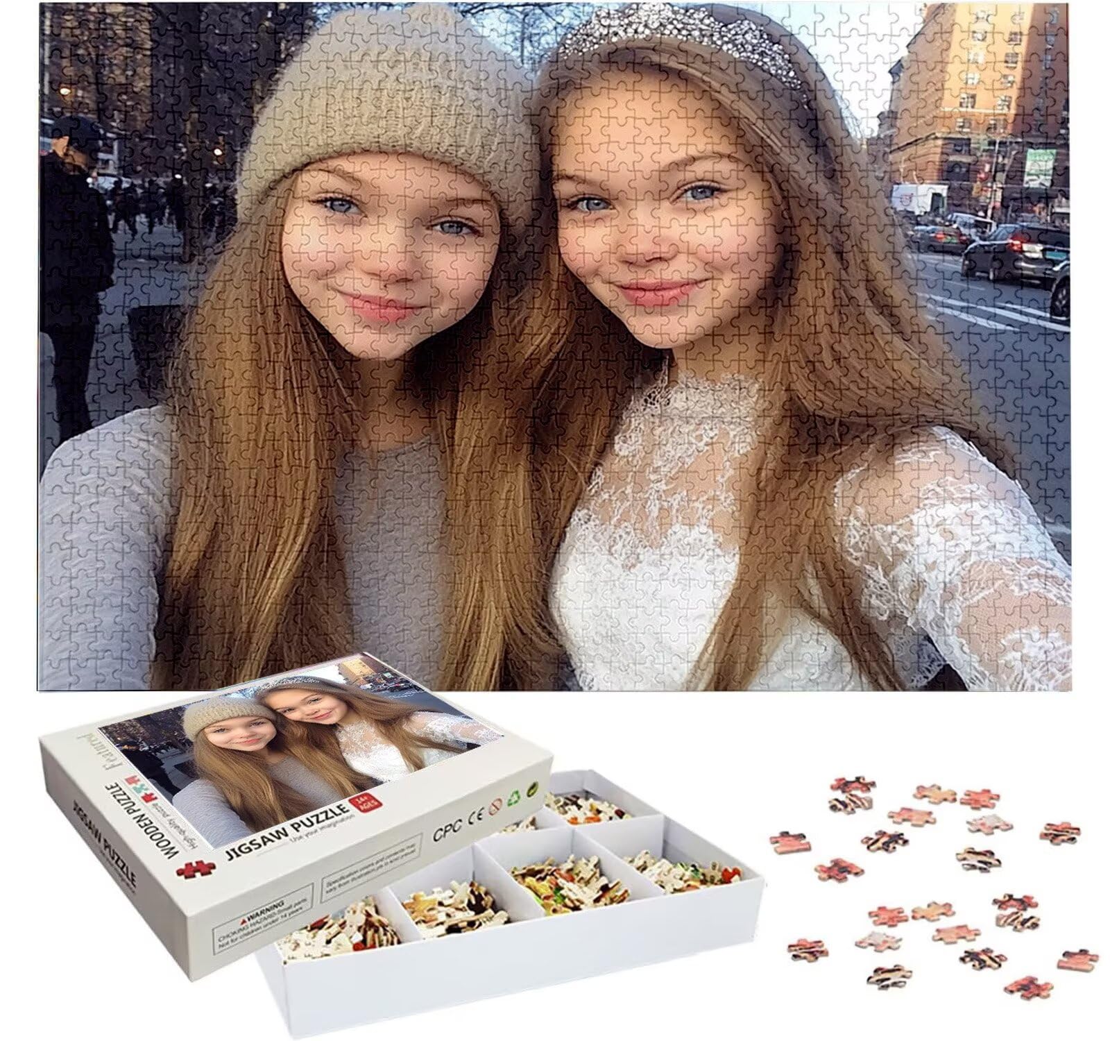 Puzzle Personalizado con Foto, Personalizada Rompecabezas Personalizado Diseña tu Logo Foto o Texto, Personalizado Navidad Halloween San Valentín Parejas Niños Familia Amigos h-4053