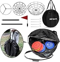 Vista 3 de Cesta de golf de disco, resistente de 24 cadenas, objetivo portátil con 6 discos de golf de disco y bolsa de tránsito