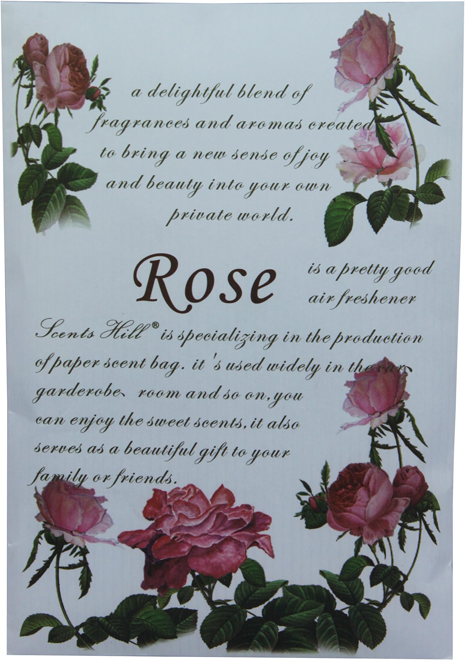 Scented Sachet for Drawer and Closet, Lot of 8 (Rose)