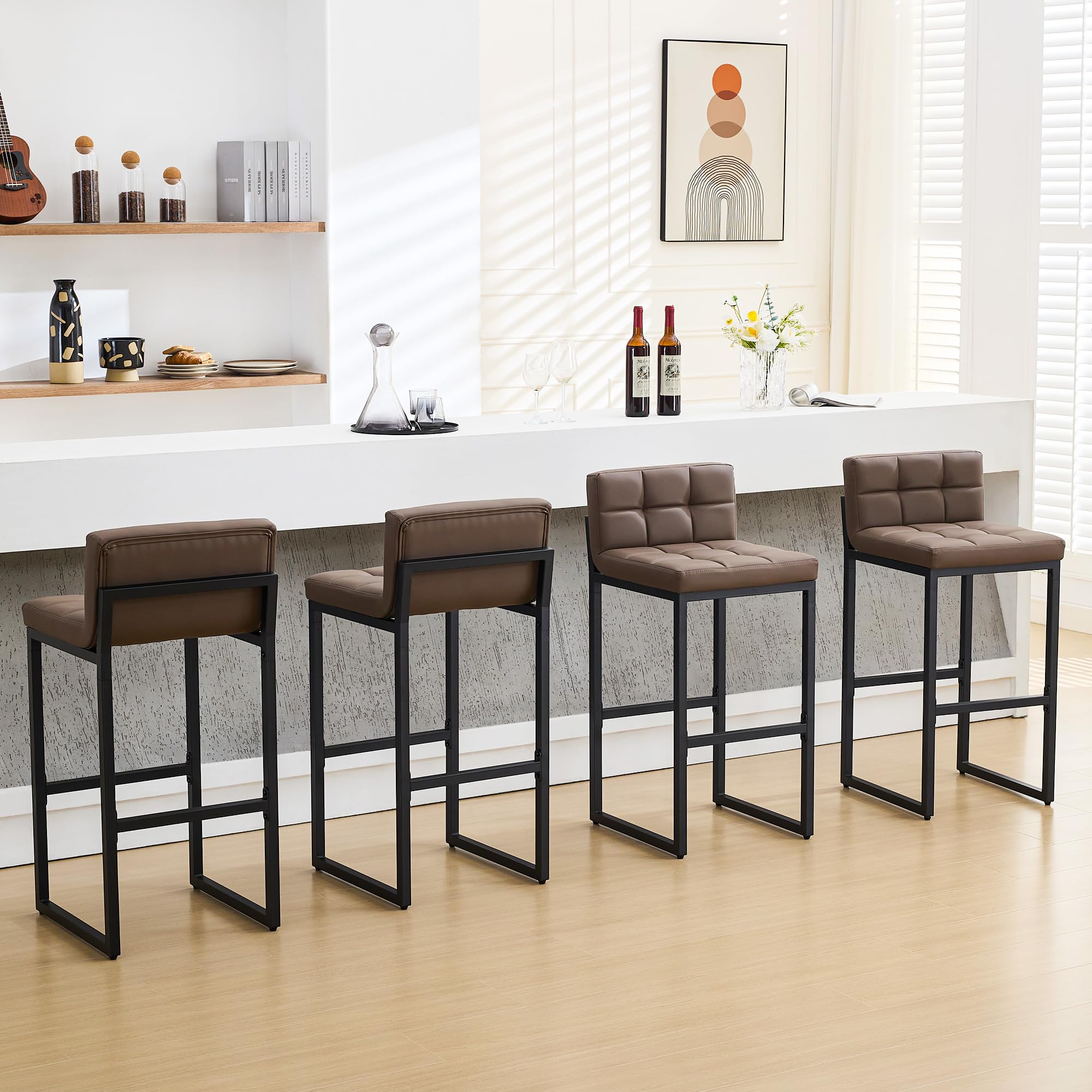 FIRAVOE Bar Height Stools Set of 4