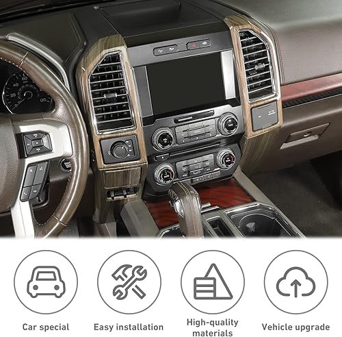 Miniatura 6 de Kit de cubierta de panel de tablero de consola central para Ford F150 2015-2020, kit de decoración interior para Ford F150 2015-2020 (5 unidades,