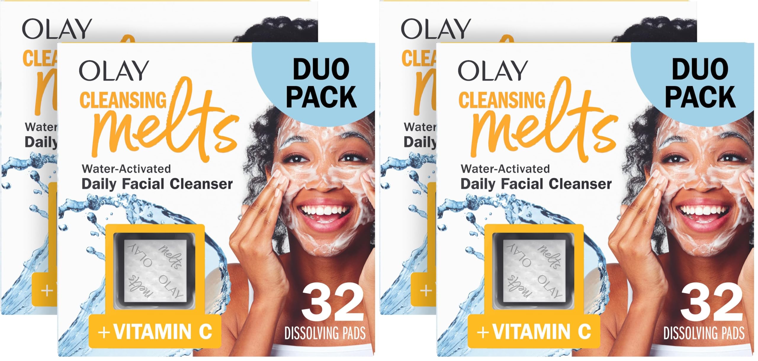Olay Cleansing Melts Face Wash, Water-Activated 32 Count
