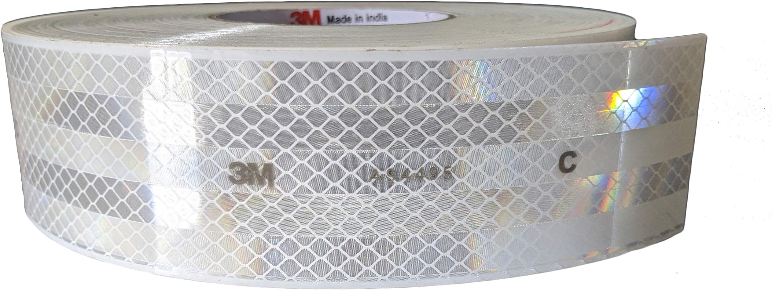 High Intensity Prismatic Grade Conspicuity Reflective Tape, 2 Inch X 5 Ft, White Strips/Rolls (Pack of 1)