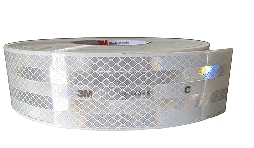 3M High Intensity Prismatic Grade Conspicuity Reflective Tape, 2 Inch X 5 Ft, White Strips/Rolls (Pack of 1)