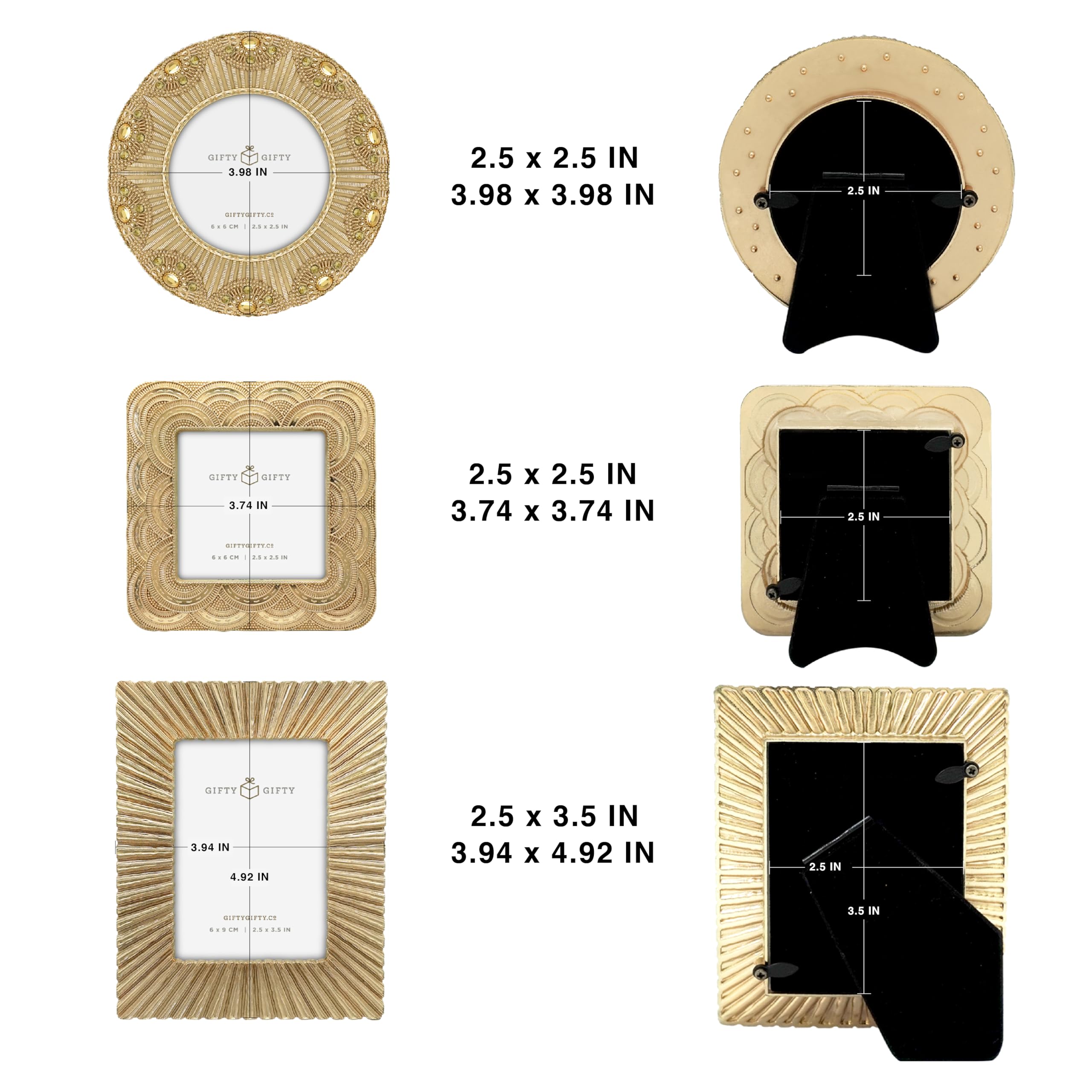Amazon.com - GIFTY GIFTY Classic Gold 1920s Mini Frame Set/Set of