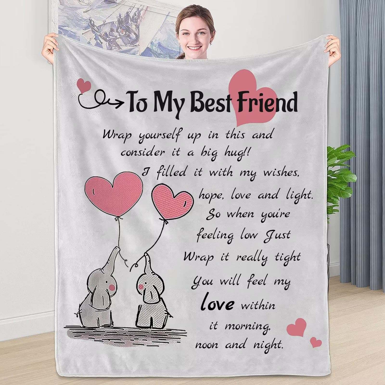 Gifts for Best Friend - Personalised Blanket Gifts for Friend, Friendship Gifts for Women, Best Friend Birthday Gifts Friendship Gifts, Long Distance Relationship Gifts, Bestie Gifts