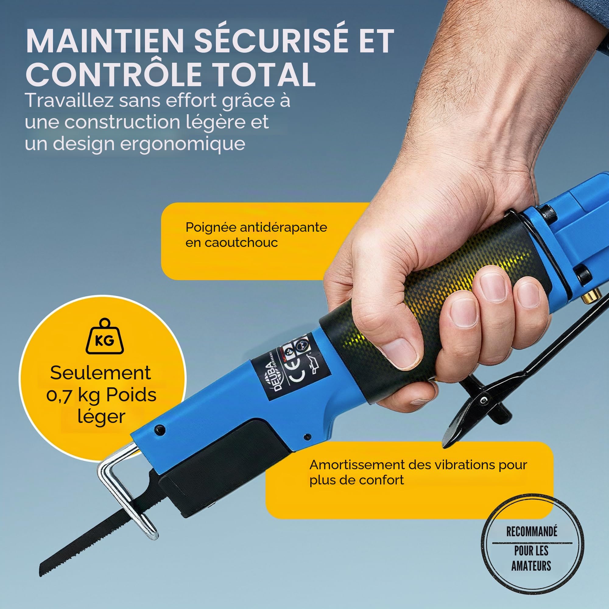 Scie à métaux pneumatique - Acier Aluminium Plastique - Outil Bricolage Garage