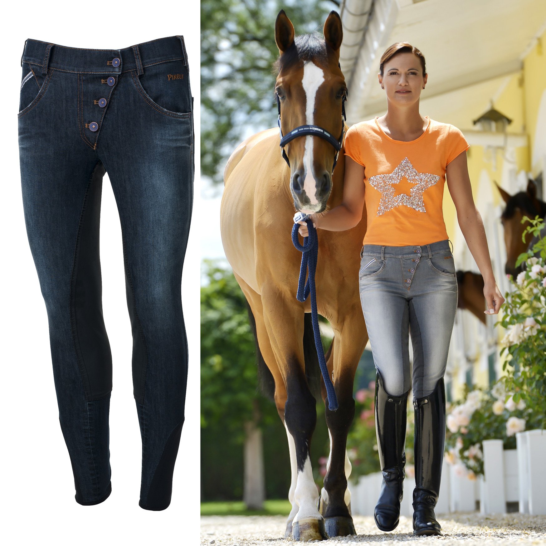Denim breeches Grey or Blue with Full seat Design SS15