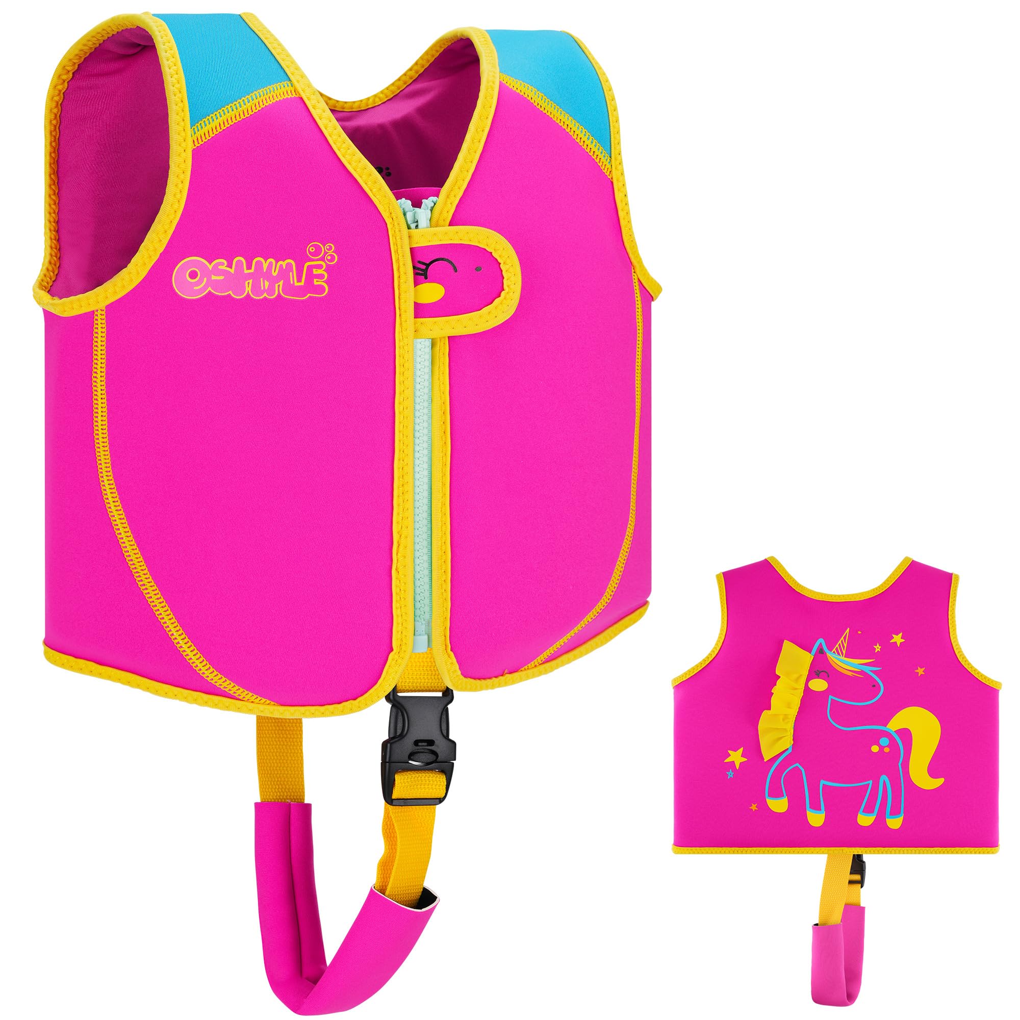 OSHYLE Schwimmweste für Kinder, Kleinkinder, Schwimmflügel, Weste mit Sicherheitsgurt, Auftriebshilfe