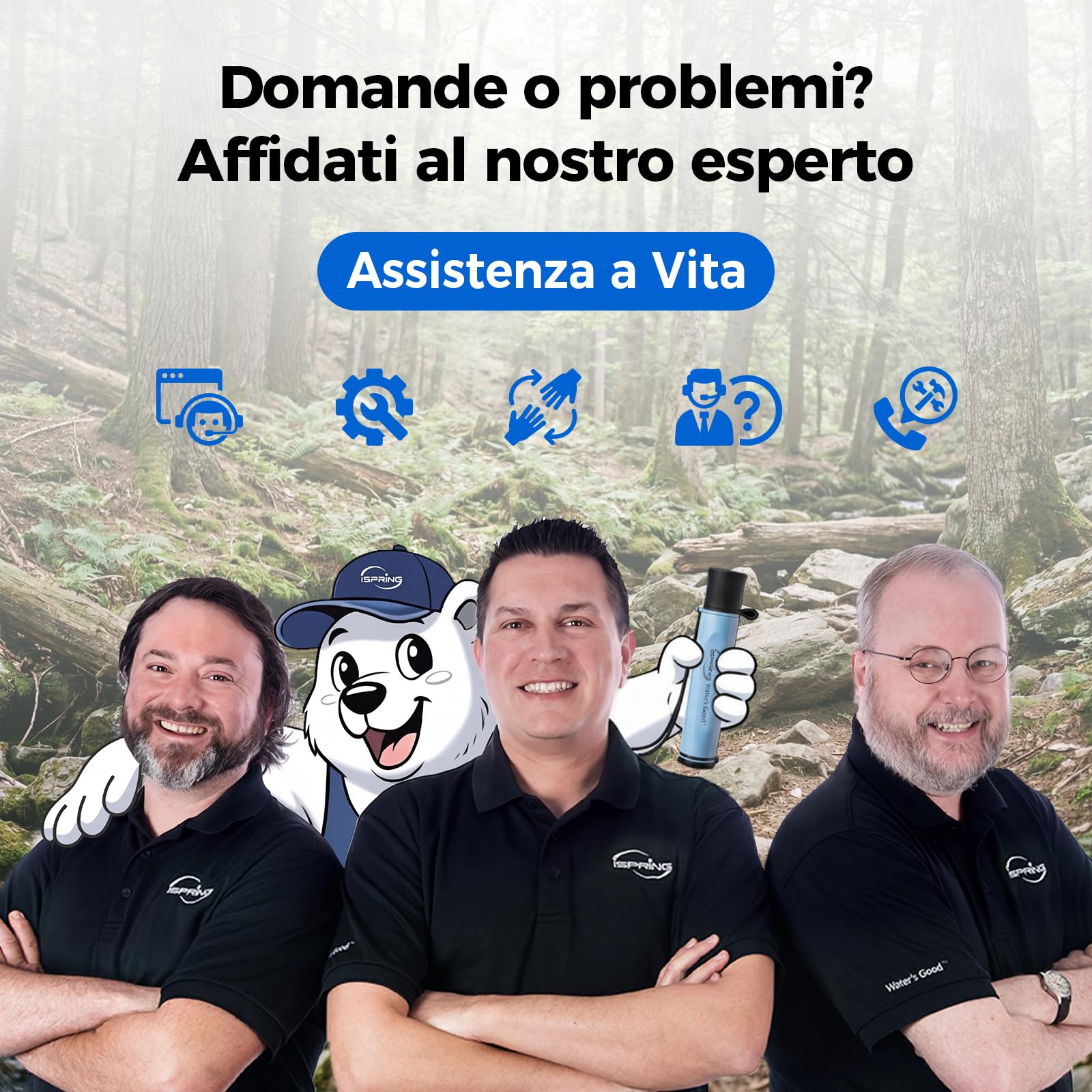 iSpring IFS-B Filtro Acqua a Cannuccia, Filtro Sostituibile. Rimuove Micro-Organismi e Piombo. Testato SGS, Senza BPA. Purificatore Acqua Ultraleggero per Emergenze, Sopravvivenza, Escursionismo