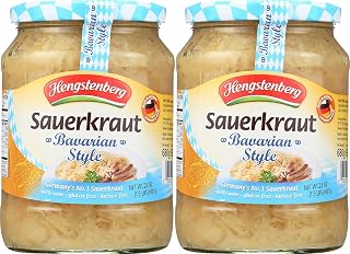 Hengstenberg Bavarian Wine Sauerkraut Pack of 2 - Authentic German Fermented Cabbage with White Wine, Gluten-Free & Allergen-Free