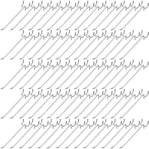 Miniatura 69 de Shimeyao 100 ganchos de acero inoxidable para colgar para tablero, ganchos de exhibición de pared a granel para accesorios organizadores de Negro