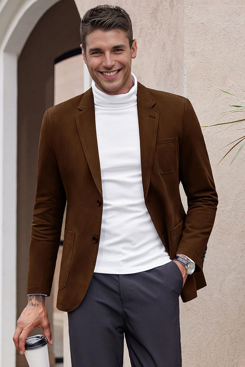 COOFANDY Men's Smart Wash Blazer Regular Fit Cotton Sport Coat Casual Suit Jacket - Image 7