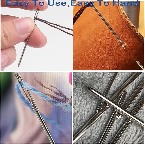 Miniatura 6 de Agujas romas de ojo grande, agujas de tejer de hilo de acero inoxidable, agujas de coser, agujas de tejer para manualidades, agujas de tejer,