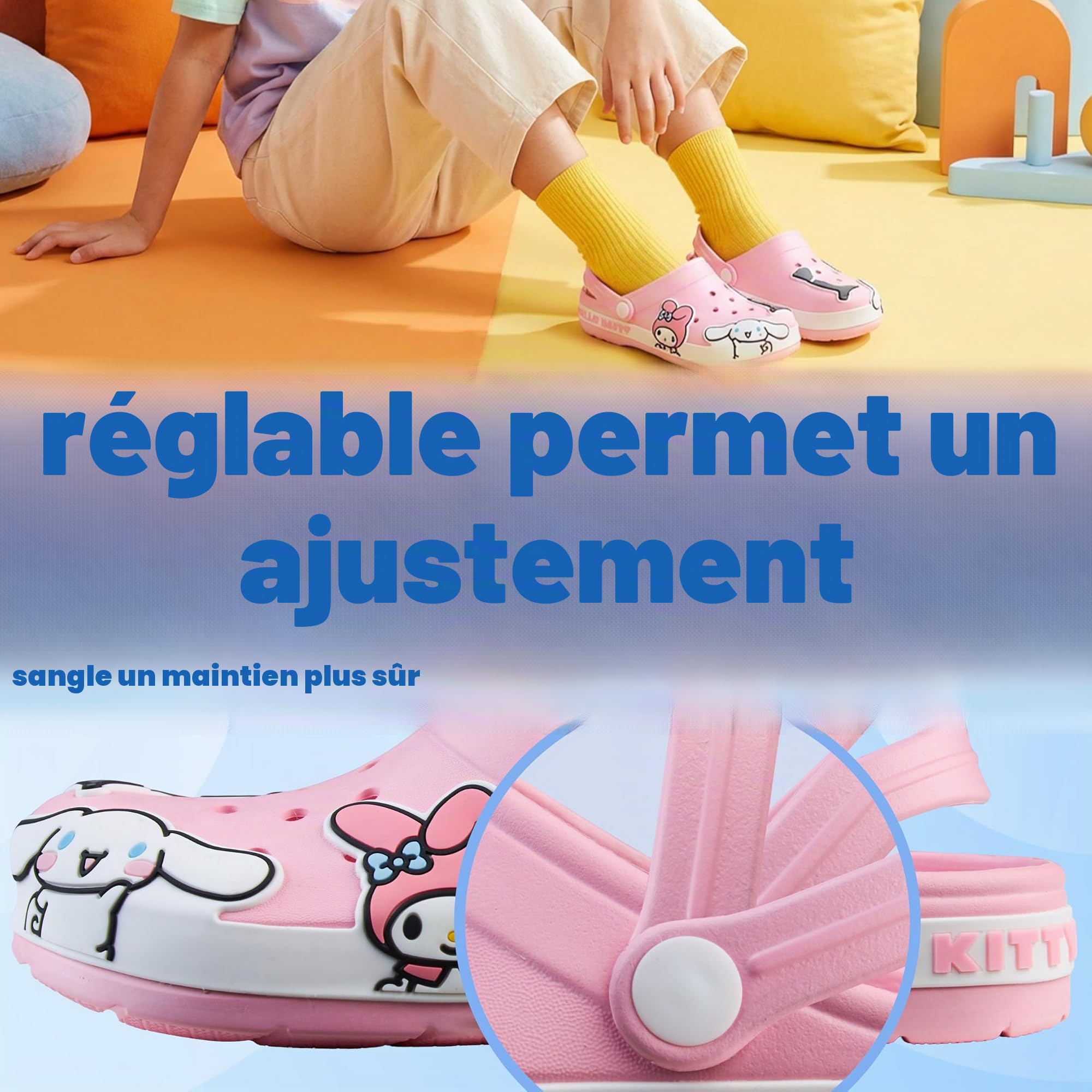 Get Trend Hello Kitty | Pat Patrouille | Spidey et Ses Amis Sabot Enfant Fille, Sabot Jardin Semelle Antidérapante et Sangle, Slip-on Chaussons Enfant