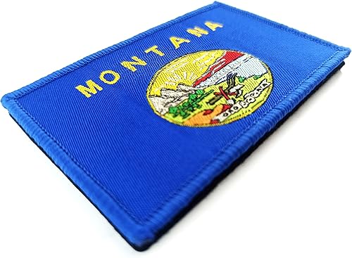Miniatura 2 de Overdecor Parches militares tácticos de la bandera de Montana - Cierre de velcro, paquete de 2