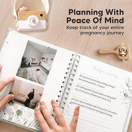 Miniatura 6 de Diario de embarazo para madres primerizas, 90 páginas, libro de recuerdos de embarazo de tapa dura, hermoso y lindo libro de recuerdos, libro de