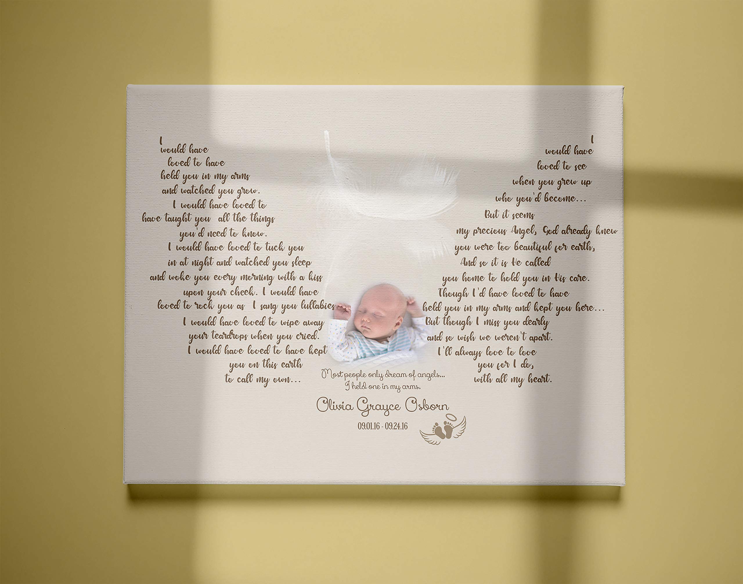 Naughty Puppy Baby Memorial Canvas | In Loving Memory, Baby in Heaven, Infant Loss, Child Loss Memorial Sympathy Gift, Son Daughter Remembrance | N429 (10x8 inch)