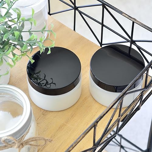 Miniatura 4 de Youngever Paquete de 24 frascos de plástico para crema de 4 onzas, frascos cosméticos vacíos con tapas, tarros de muestra