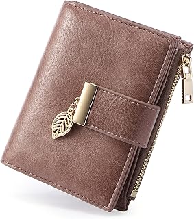 yiijay Small Wallet Women RFID Blocking Leather Bifold Wallet Credit Card Holder for Women Ladies Compact Wallet Mini Purse With Zipper Pocket