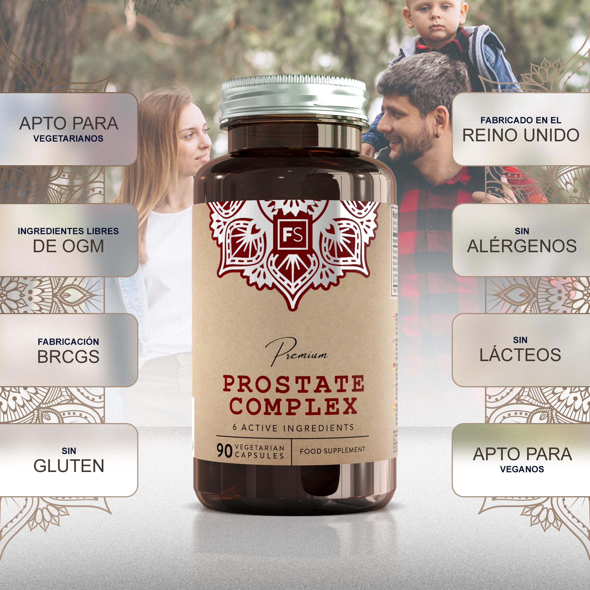 FS Prostata Capsulas | 90 Prostata Capsulas - 6 Ingredientes Activos:, Hoja de Ortiga, Semilla de Calabaza y Zinc | Sin OGM, Gluten ni Alérgenos | Fabricado en el RU