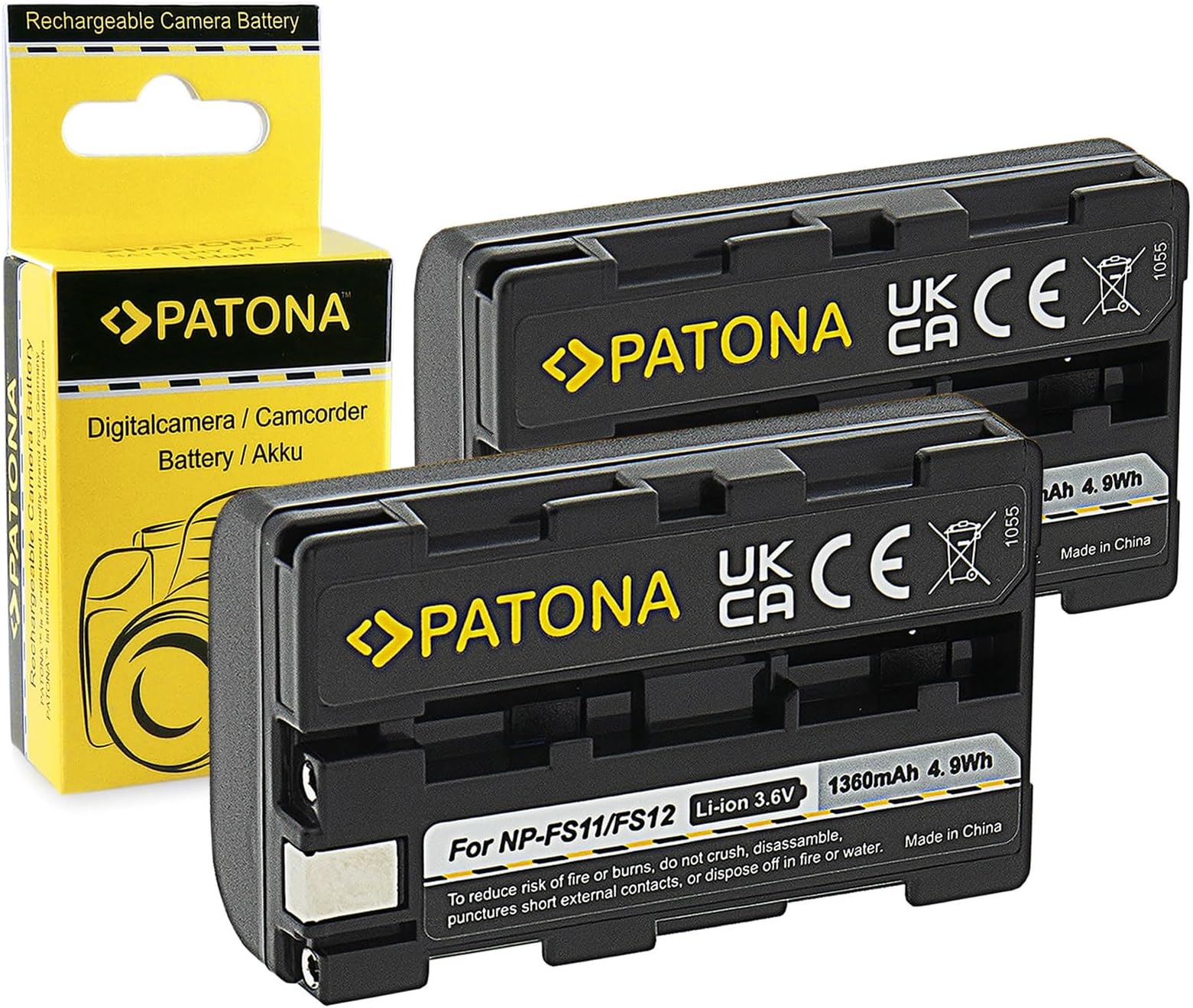 PATONA 2x Battery NP-FS10 / FS11 compatible with Sony CyberShot DSC-F505 DSC-P20 DSC-P30 DSC-P50