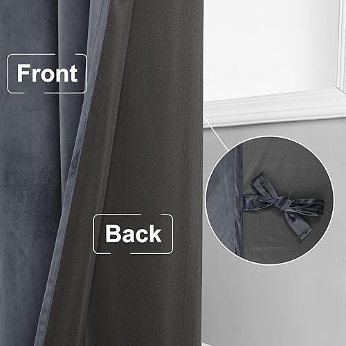 Miniatura 39 de Cortinas de terciopelo JIUZHEN, cortinas opacas suaves de terciopelo retro para dormitorio, cortinas elegantes con reducción de ruido y Rosa