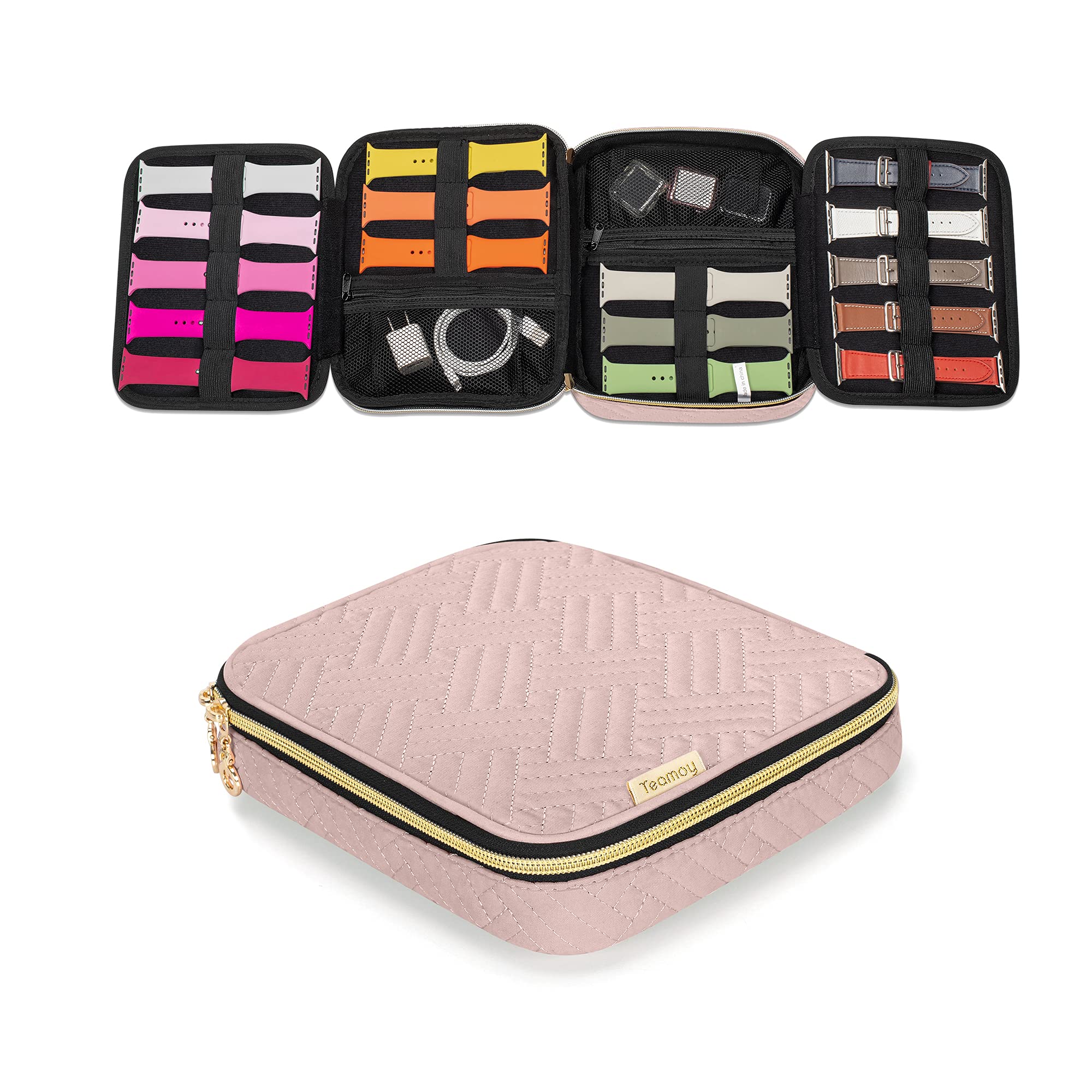 Teamoy Caja de almacenamiento de banda de reloj Sostiene 26 correas de reloj compatible con todas las series de correas y accesorios de Apple Watch