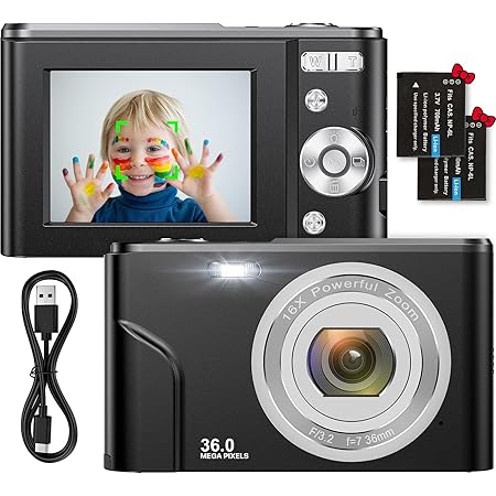 Fotocamera Digitale Compatta 4K HD 48MP Con Zoom 16X - Ideale Per Adolescenti E Principianti, Include Scheda 32GB (Nero) - Foto 6