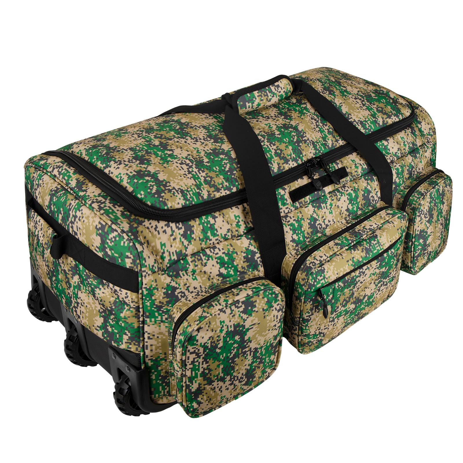 Large Rolling Military Deployment Bag, 120L Heavy Duty Tactical Duffel with Wheels, Waterproof Luggage for Travel Camping Outdoor Adventures and Gear Storage