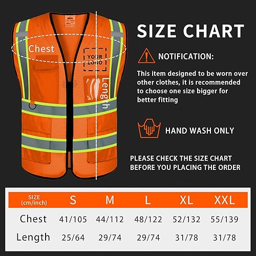 Miniatura 6 de BeautyWill Chaleco de seguridad personalizado con logotipo, clase 2 personalizado de alta visibilidad, ropa de trabajo protectora para exteriores