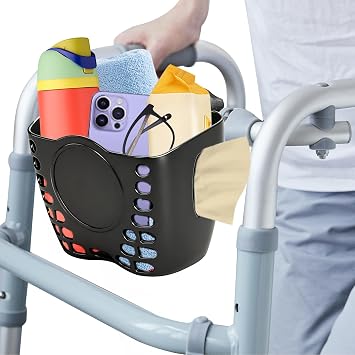 Wheelchair Cup Holder, Cup Holder for Walker, Basket for Walkers to Carry Things, Walker Basket Fit for Wheelchair, Walker, Rollator, Scooter, Stroller