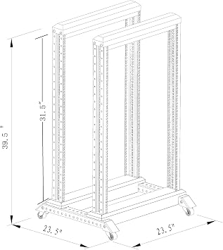 Server Rack Open Frame Rack 4 Post 19 inch Adjustable Server/Audio Rack Cold Rolled Steel(15U,17 Depth)
