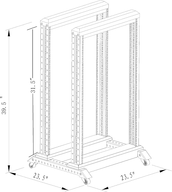 Server Rack Open Frame Rack 4 Post 19 inch Adjustable Server/Audio Rack Cold Rolled Steel(15U,17 Depth)