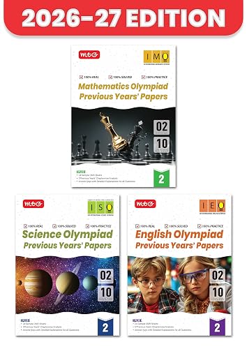 MTG IMO-ISO-IEO Olympiad 10 Previous Years Papers Class 2 (2025-2021 Set A & B) Mathematics, Science & English (Set of 3) | Model Test Papers & 24 Sample OMR Sheets | PYQ Book For SOF 2026-27 Exam