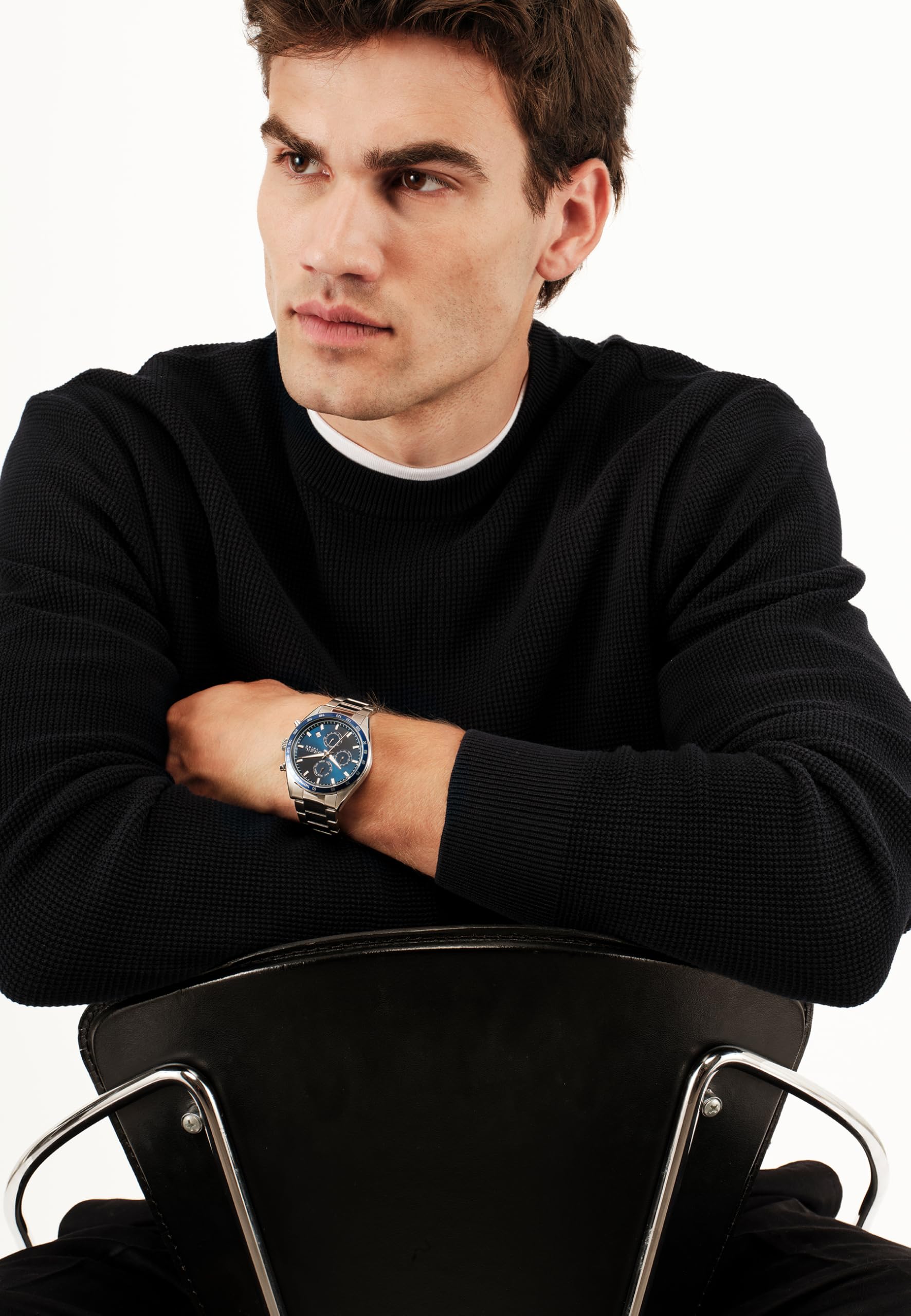 Breil, Collezione Echo, Cronografo Uomo, Cassa in Acciaio con Finitura Bilux, Lunetta con Disco in Alluminio, Quadrante con Effetto Sunray, Indici e Sfere Luminous, Cassa 42 mm