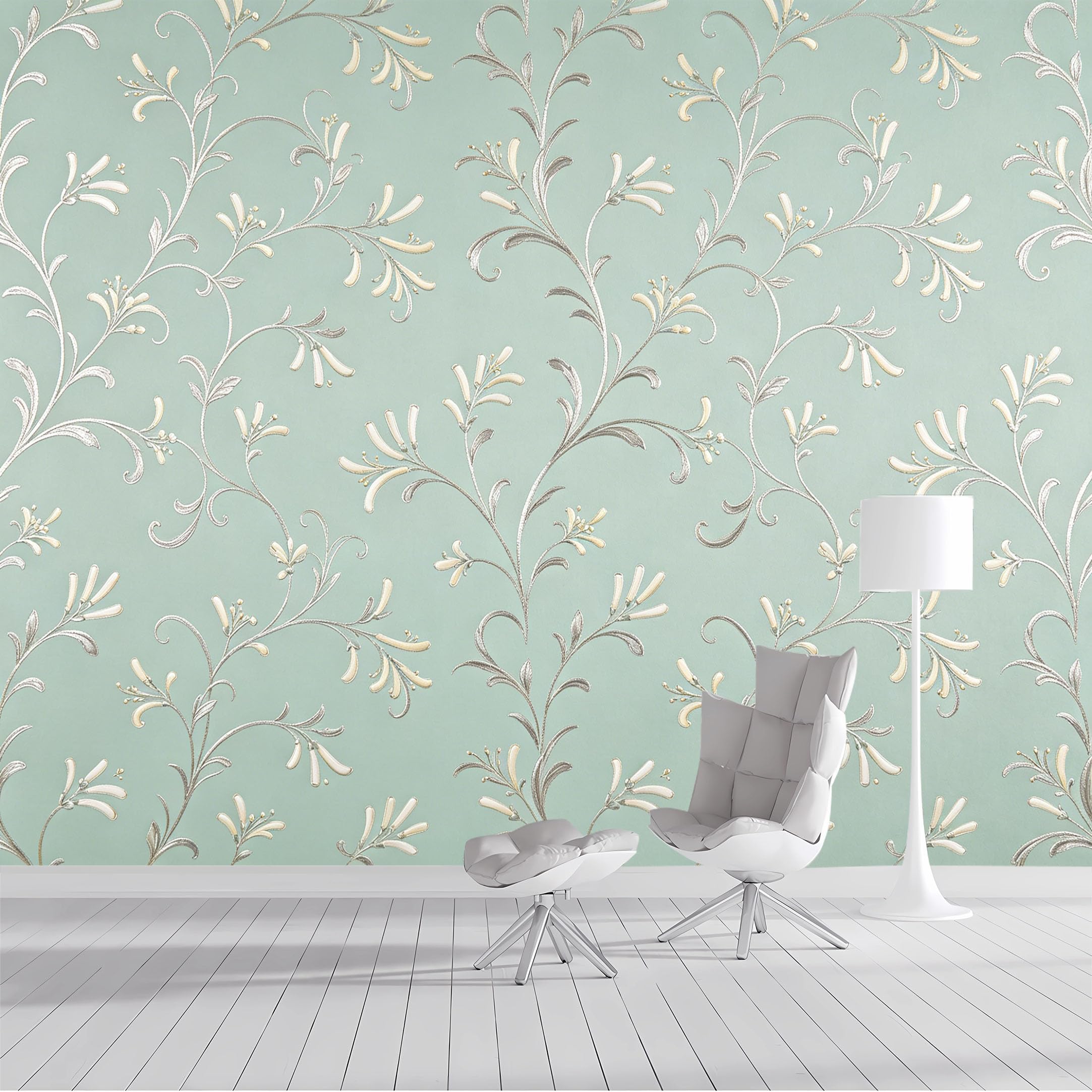 Custom Size Wall Mural Floral Botanical Vine Textured Wallpaper SelfAdhesive Wall Fabric Removable Peel and Stick Wallpaper Wall Decor for Living Room Bedroom Bathroom