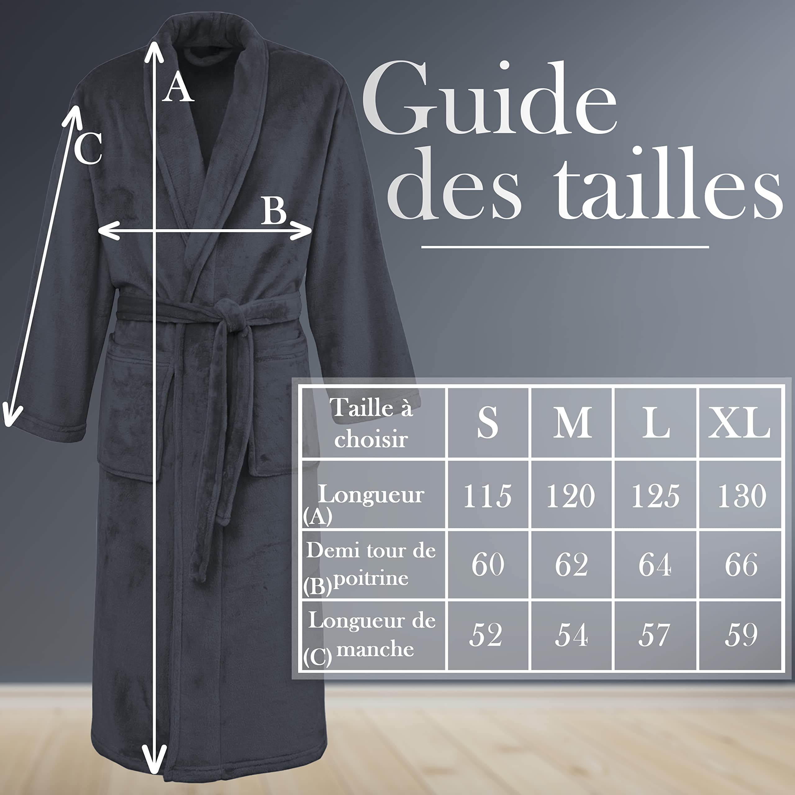 KDO MAGIC Robe de chambre personnalisée pour homme - Peignoir de chambre personnalisable - Prénom brodé - Personnalisé en France - Cadeau de Noël, Fête des pères, Anniversaire, Papa